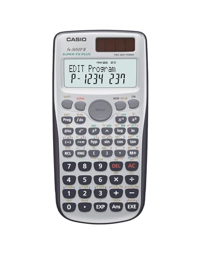 Casio Calculadora programable FX-3650P II con 279 funciones, pantalla de 2 líneas, batería/célula solar