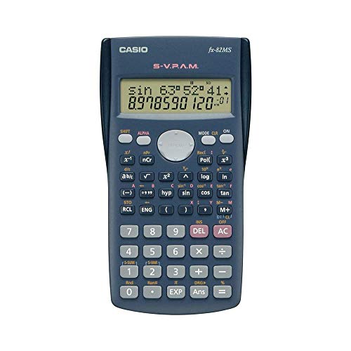 Casio FX-82MS - Calculadora científica (240 funciones, 24 niveles de paréntesis, VPAM), color gris oscuro