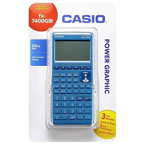 Casio FX-7400GIII - Calculadora gráfica (Pantalla Cian, 21 Unidades, 87,5 x 21,3 cm)