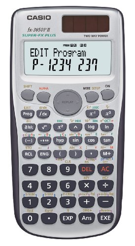 Casio FX-3650P II - Calculadora Programable, 12 x 80 x 162 mm, color gris