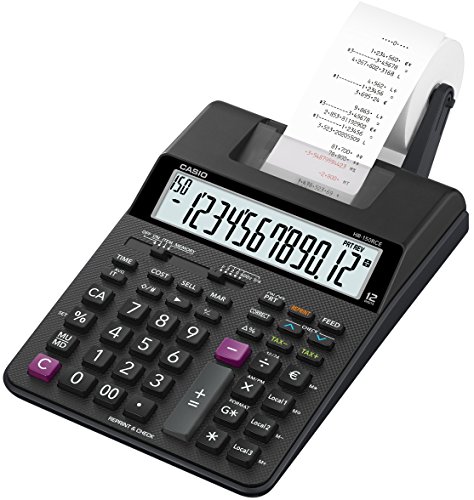 Casio HR-150RCE - Calculadora impresora, 6.5 x 16.5 x 29.5 cm, color negro